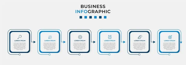 Vector Infographic Design Business Template Mit Symbolen Und Optionen Oder — Stockvektor