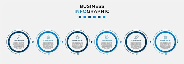 Plantilla Negocio Diseño Vector Infographic Con Iconos Opciones Pasos Puede — Vector de stock