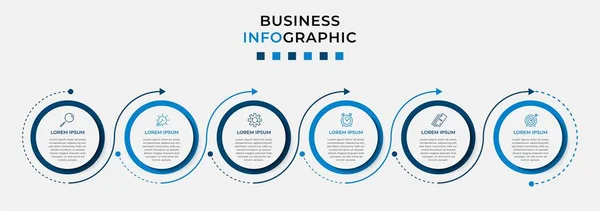 Plantilla Negocio Diseño Vector Infographic Con Iconos Opciones Pasos Puede — Vector de stock