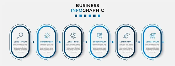 Vector Infographic Design Business Template Mit Symbolen Und Optionen Oder — Stockvektor