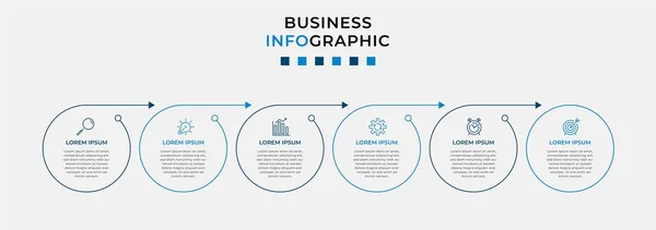 Vector Infographic 디자인 비즈니스 템플릿에는 아이콘 프로세스 다이어그램 프레젠테이션 워크플로 — 스톡 벡터