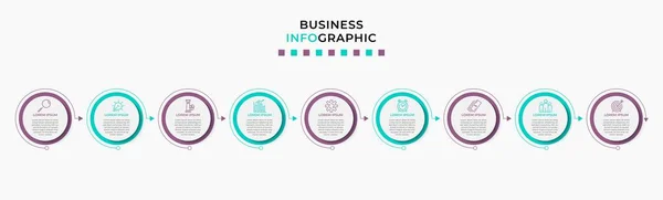 Vector Infographic Design Business Template Mit Symbolen Und Optionen Oder — Stockvektor