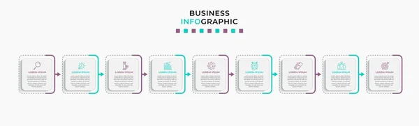 Plantilla Negocio Diseño Vector Infographic Con Iconos Opciones Pasos Puede — Vector de stock