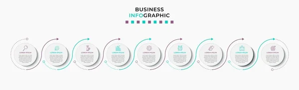 Plantilla Negocio Diseño Vector Infographic Con Iconos Opciones Pasos Puede — Vector de stock