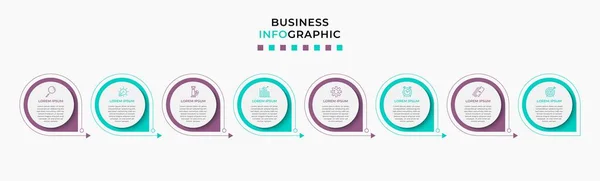 Plantilla Negocio Diseño Vector Infographic Con Iconos Opciones Pasos Puede — Vector de stock