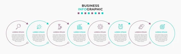 Vector Infographic Design Business 템플릿은 아이콘 프로세스 다이어그램 프레젠테이션 워크플로 — 스톡 벡터