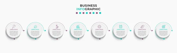 Plantilla Negocio Diseño Vector Infographic Con Iconos Opciones Pasos Puede — Vector de stock