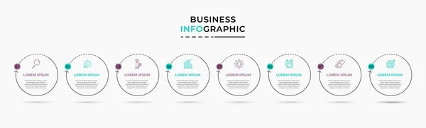 Vector Infographic Design Business 템플릿은 아이콘 프로세스 다이어그램 프레젠테이션 워크플로 — 스톡 벡터