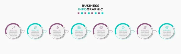 Vector Infographic Design Business 템플릿은 아이콘 프로세스 다이어그램 프레젠테이션 워크플로 — 스톡 벡터