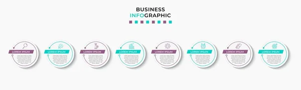 Vector Infographic Design Business Template Met Pictogrammen Opties Stappen Kan — Stockvector