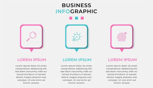 Εικονογράφηση Διάνυσμα Infographic Σχεδιασμό Επιχειρηματικό Πρότυπο Εικονίδια Και Επιλογές Βήματα — Διανυσματικό Αρχείο
