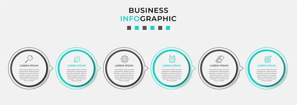 Modelo Negócio Ilustração Design Infográfico Vetorial Com Ícones Opções Passos — Vetor de Stock