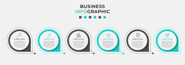 Vector Infographic Design Illustration Geschäftsvorlage Mit Symbolen Und Optionen Oder — Stockvektor