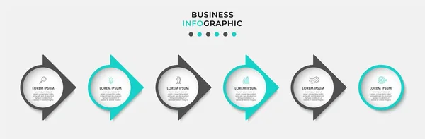 Modelo Negócio Design Infográfico Vetorial Com Ícones Opções Passos Pode — Vetor de Stock