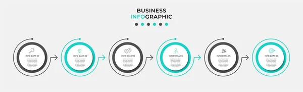 Vector Infographic 디자인 비즈니스 템플릿에는 아이콘 프로세스 다이어그램 프레젠테이션 워크플로 — 스톡 벡터