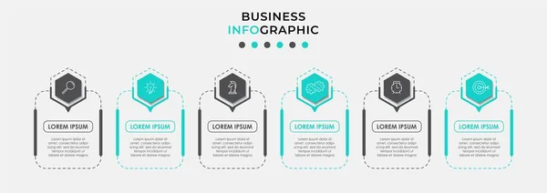 Modelo Negócio Design Infográfico Vetorial Com Ícones Opções Passos Pode — Vetor de Stock