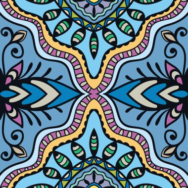 Vektör sorunsuz doku ile geometrik desen. Kabile etnik süsleme