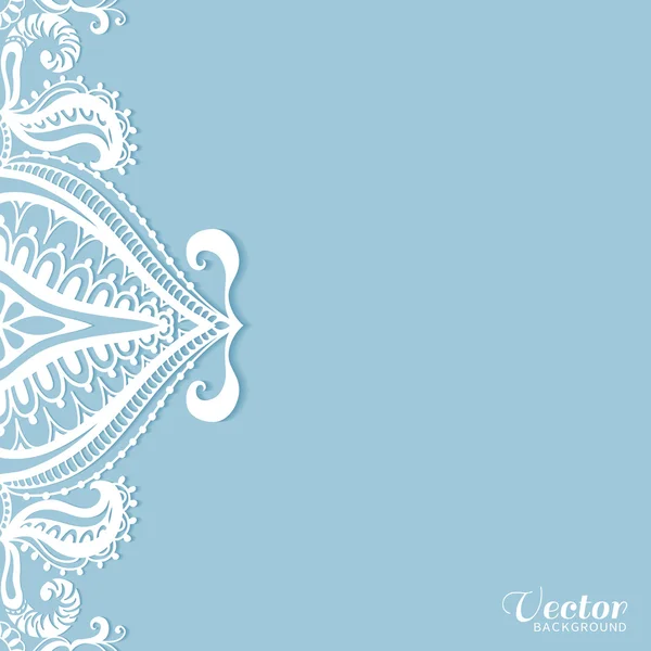 Invitación de boda o diseño de tarjeta de felicitación con patrón de encaje, ilustración vectorial ornamental — Archivo Imágenes Vectoriales