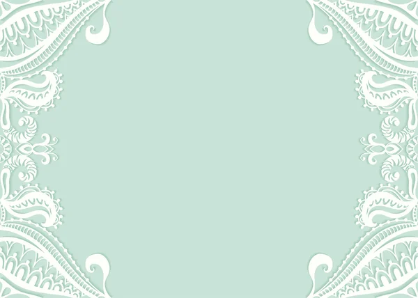 Invitación de boda o diseño de tarjeta de felicitación con patrón de encaje, ilustración vectorial ornamental — Vector de stock