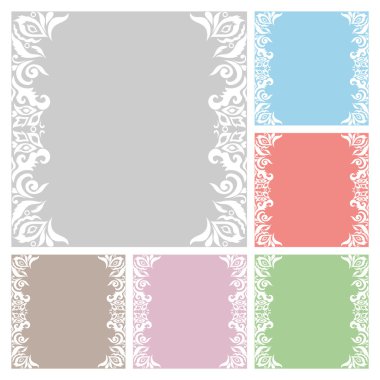 Düğün davetiyesi veya tebrik kartları toplama tasarım dantel modeli, süs vektör çizim ile