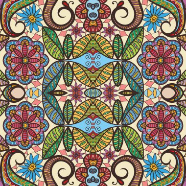 Vektör sorunsuz doku ile geometrik desen. Kabile etnik süsleme