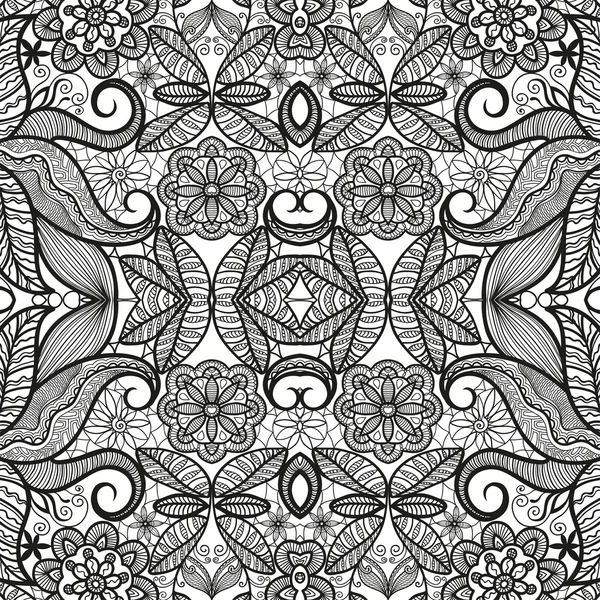Black and white seamless pattern tribal ethnic ornament. Vector geometric background. — Stock Vector