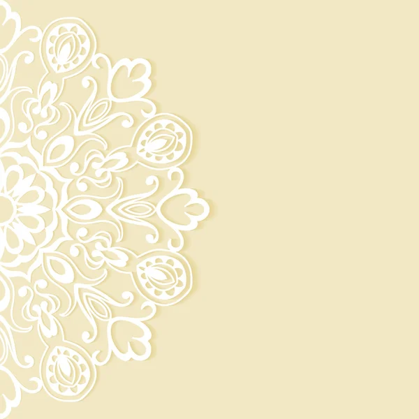 Invitación de boda o diseño de tarjeta de felicitación con patrón de encaje, ilustración vectorial ornamental — Archivo Imágenes Vectoriales