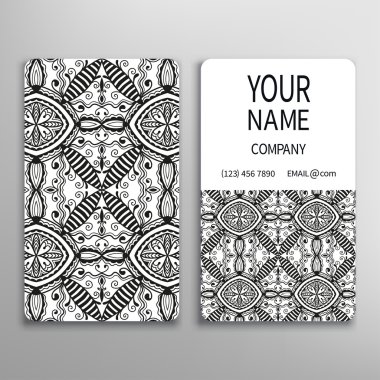 Kartvizit, dekoratif süs davet koleksiyonu. El çekilmiş Islam, Arapça, Indian, dantel modeli.