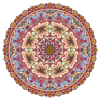 Mandala, kabile etnik süsü, vektör Müslüman Hint deseni.