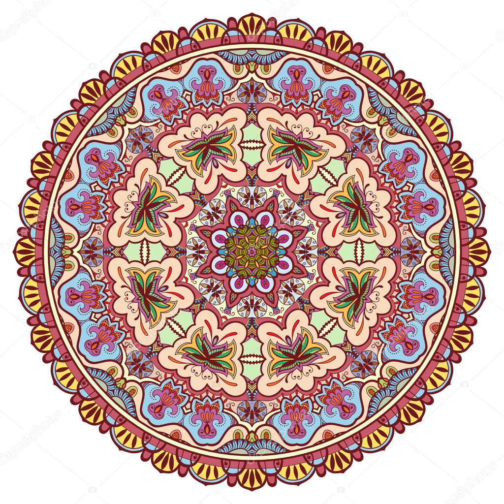 Mandala, tribal ethnic ornament, vector islamic arabic indian pattern