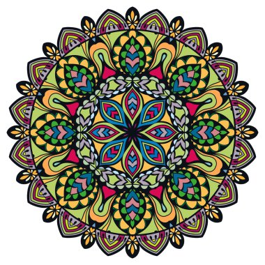 Mandala, aşiret etnik süsleme, vektör İslami Arapça Hint desen dekoratif