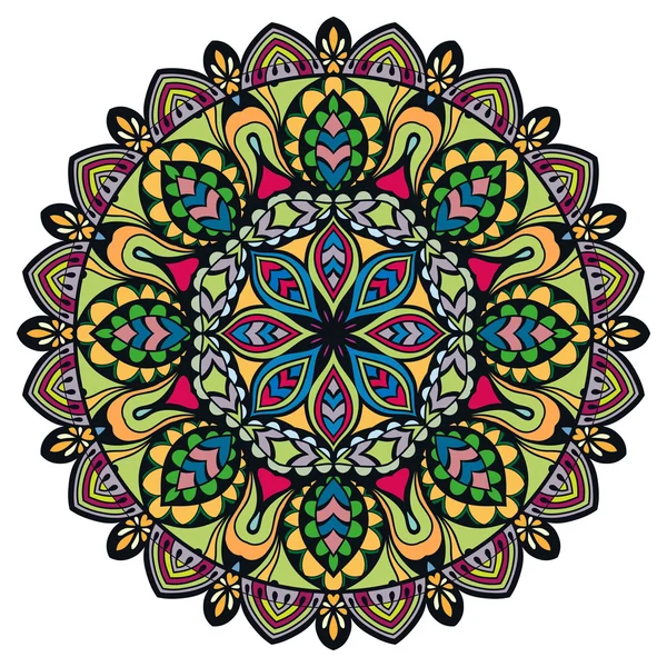 Mandala, dekoratív, kerek törzsi etnikai dísz, vektor iszlám Arab indiai mintás — Stock Vector