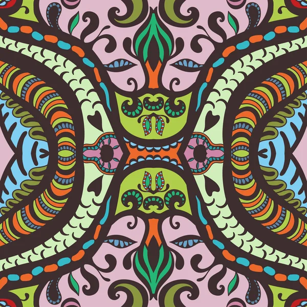 Motif géométrique floral vectoriel sans couture, ornement ethnique — Image vectorielle