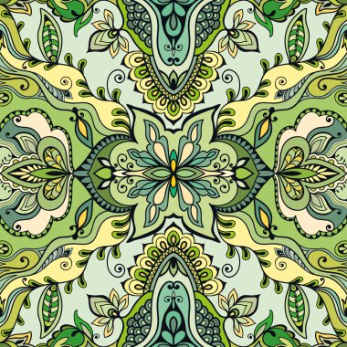 Vektör seamless modeli, çiçekli geometrik süsleme