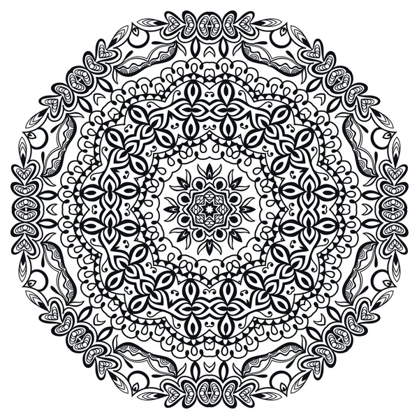 Mandala ornement rond, motif circulaire géométrique floral — Image vectorielle