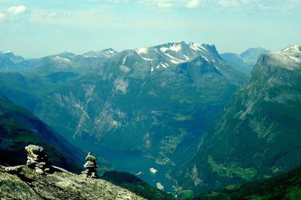 Geirangerfjord üzerinden görünüm