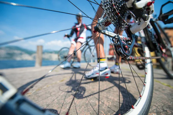Rotore e catena per bici da strada sulla ruota — Foto Stock