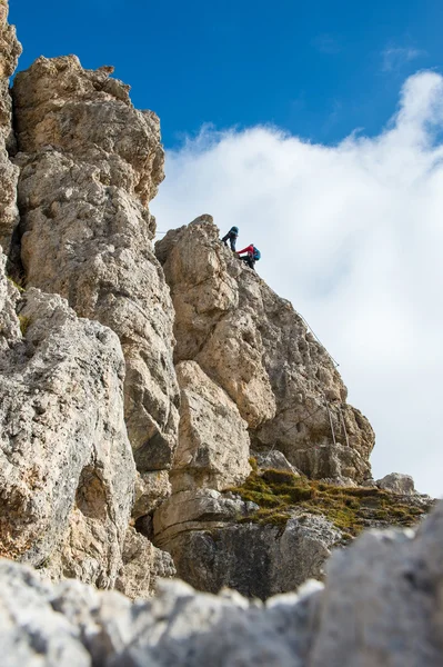 Escalada en la roca dolomitas - retrato — Foto de Stock