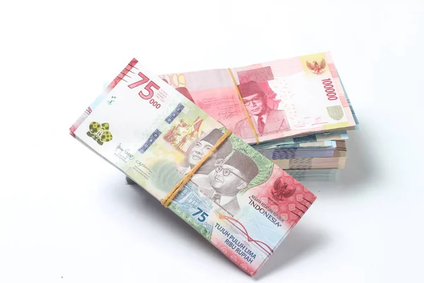 Willekeurige Lay Out Photo Rupiah Paper Money 10000 50000 100000 — Stockfoto