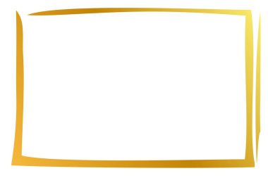 Vektör Altın El Basit Dikdörtgen Çerçeve, broşür, el ilanı, arkaplan, vs. için, beyaz üzerine izole