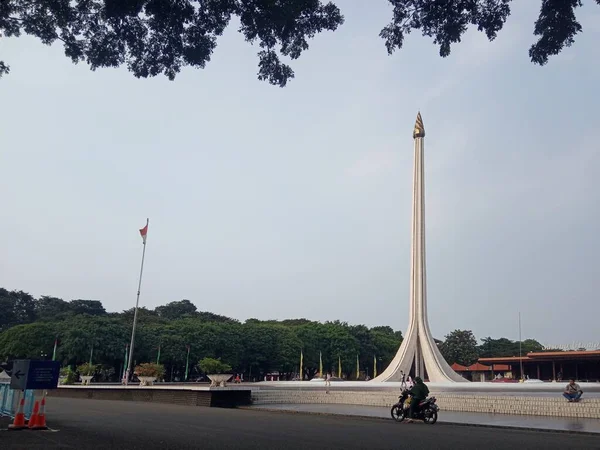 Foto Editorial Abril 2021 Indonésia East Jakarta Tugu Api Fire — Fotografia de Stock