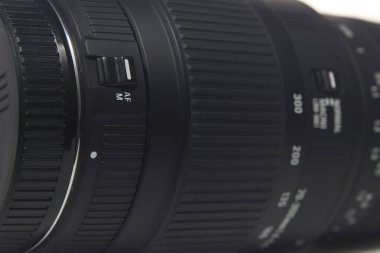 Af mf Focus 70 300 tele mercek beyaz arka groun DSLR için