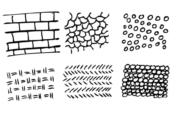 Vector Scribble Hand Draw Sketch Pattern Muro Ladrillo Piedra Bambú — Vector de stock