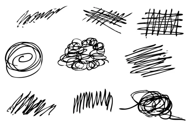 6个矢量笔迹线抽象形状手绘草图为您的设计元素 — 图库矢量图片#