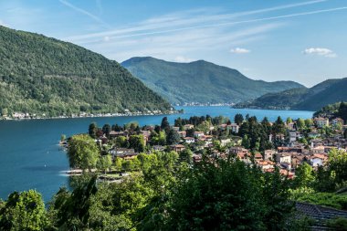 Lugano Gölü 'nün havadan görünüşü