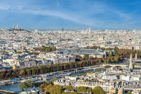 Luchtfoto Van Seine Het Grand Palais Vanaf Tour Eiffel — Stockfoto