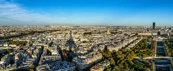 Ultra Breed Zicht Vanuit Lucht Parijs Vanaf Tour Eiffel — Stockfoto