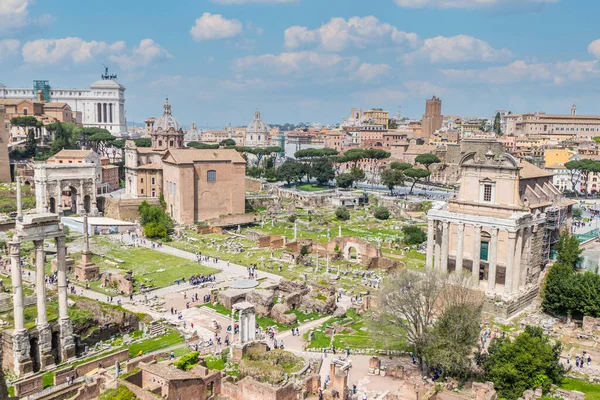 Повітряний Панорамний Вид Руїн Римського Форуму — стокове фото