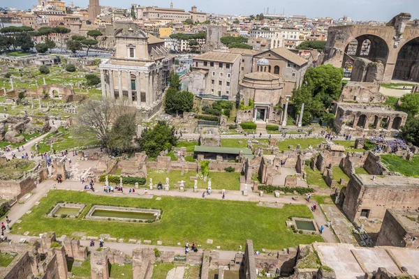 Повітряний Панорамний Вид Руїн Римського Форуму — стокове фото