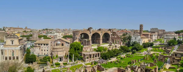Надзвичайний Панорамний Вид Руїн Римського Форуму — стокове фото